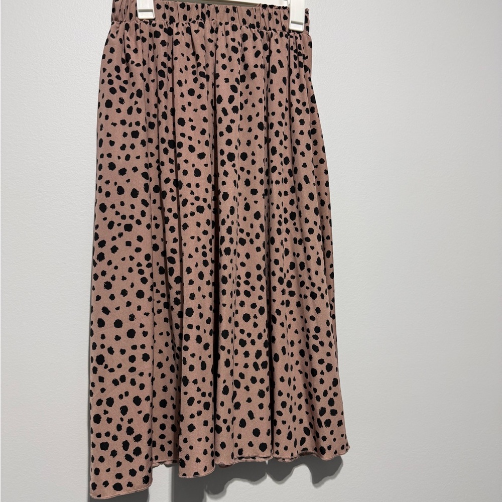 Polka Dot maxi Skirt in Brown and Black